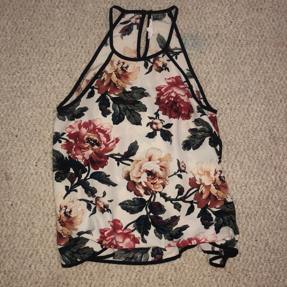 floral halter tank top
